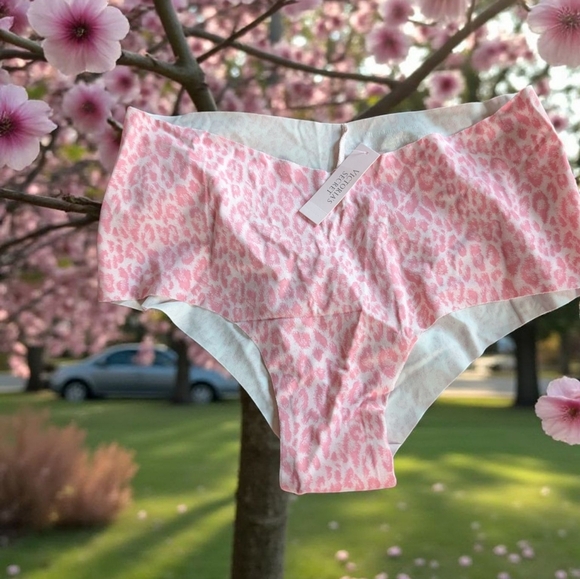 Victoria’s Secret No-Show Strappy Cheeky Panty Pink Leopard Size L (New) - Picture 5 of 5